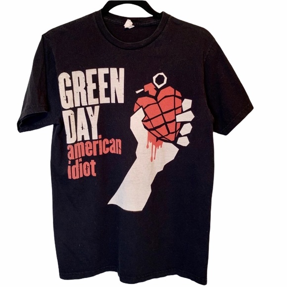 Bay Island Tops - Green Day American Idiot Graphic Black Tee Shirt L